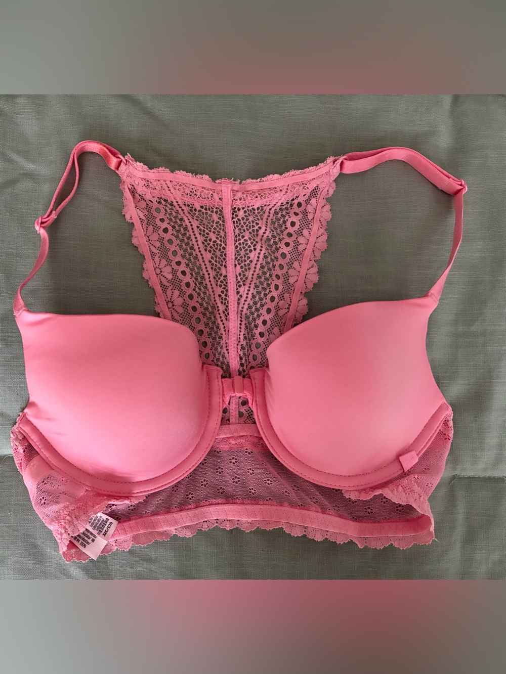 Victoria's Secret Pink Lace Racerback Push-Up Bra